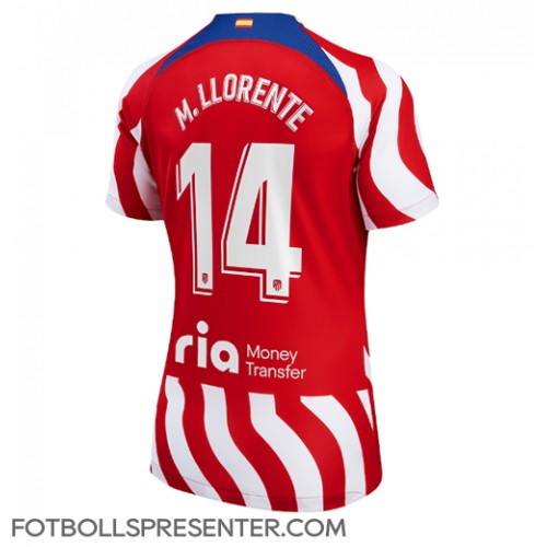 Atletico Madrid Marcos Llorente #14 Hemma Matchtröja Dam 2022-23 Kortärmad Atletico Madrid Marcos Llorente #14 Hemma Matchtröja Dam 2022-23 Kortärmad